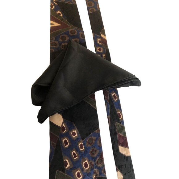 Oscar De La Renta Couture Collection Silk Tie Geometric Mens Necktie Office Gift - Picture 4 of 8